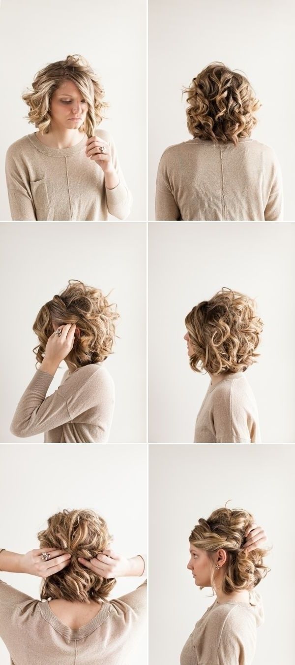 18 Pretty Updos For Short Hair: Clever Tricks With A Handful Of For Updo Hairstyles For Short Hair For Wedding (View 1 of 15)