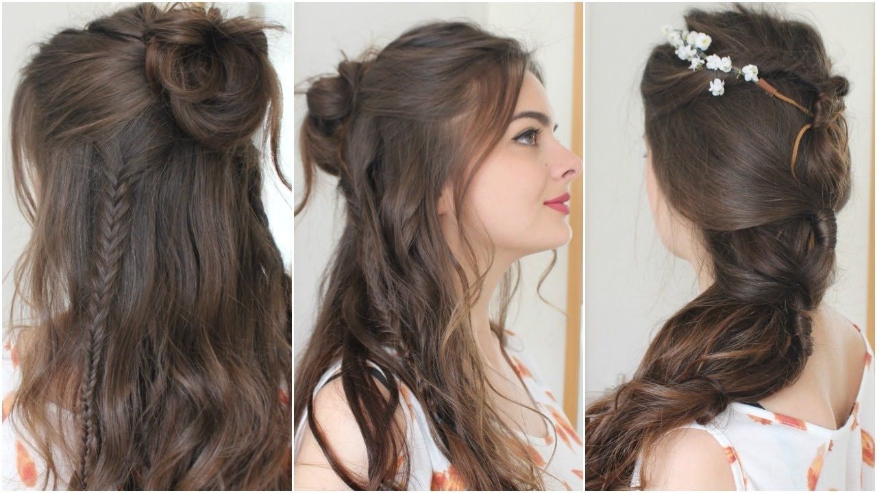 2 Boho Hairstyles | Tutorial – Youtube Pertaining To Boho Updos For Long Hair (View 8 of 15)