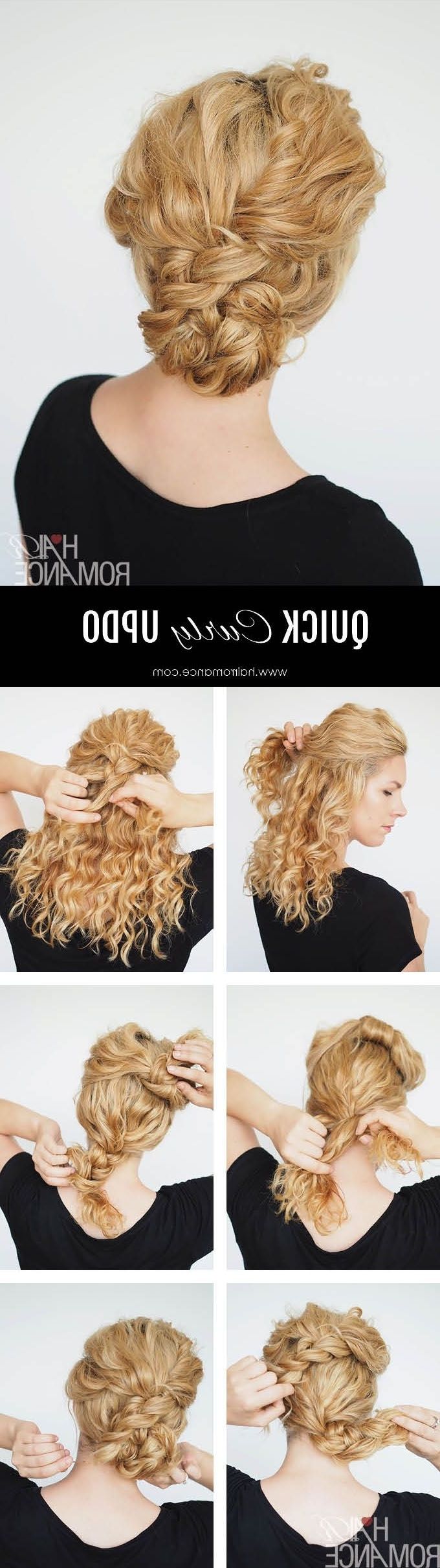 2 Min Updo For Curly Hair (hair Romance) | Updo, Curly And Romance With Regard To Hair Updos For Curly Hair (View 15 of 15)