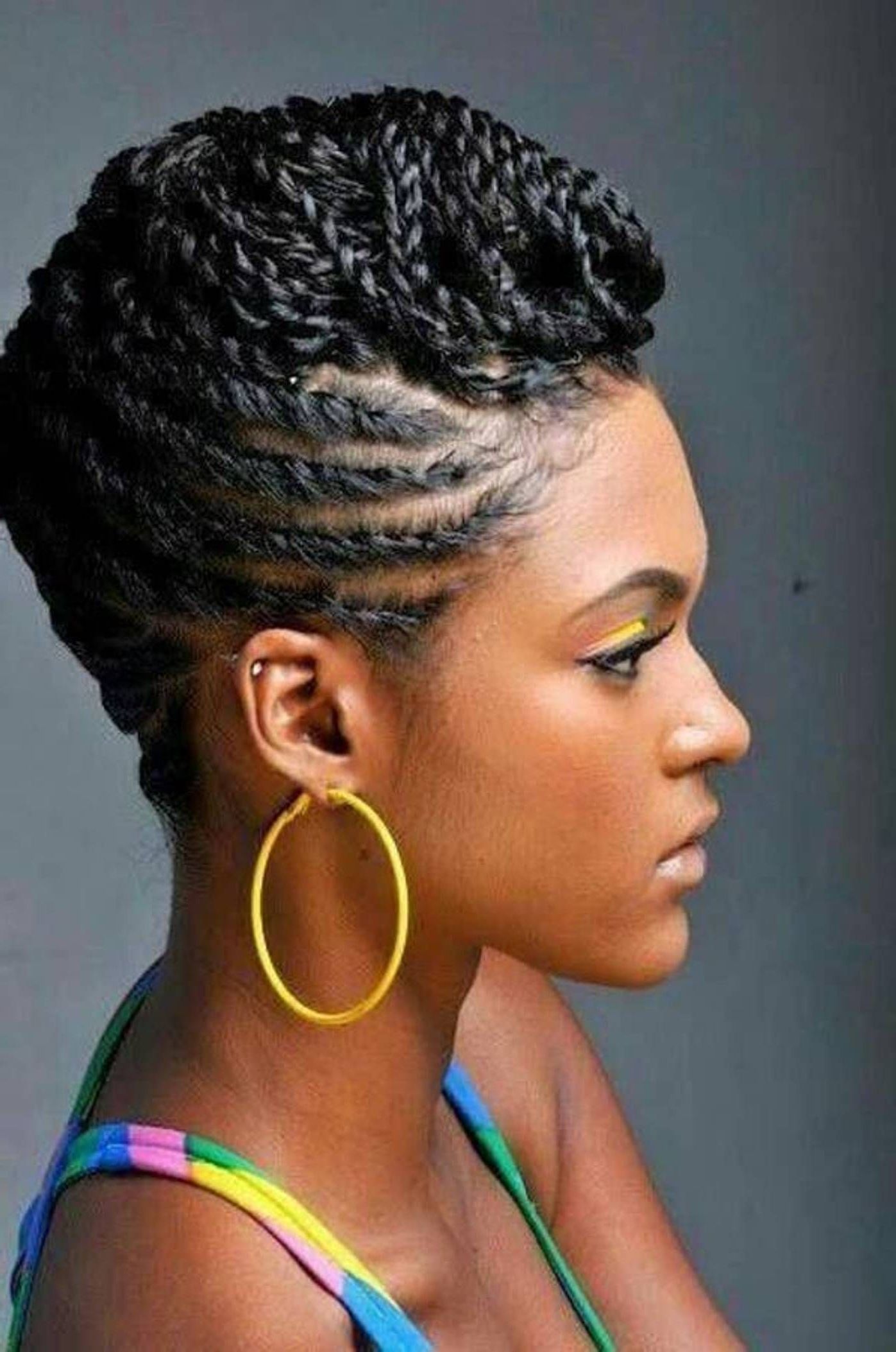 25 Updo Hairstyles For Black Women | Flat Twist Hairstyles, Twist Intended For African American Flat Twist Updo Hairstyles (View 3 of 15)