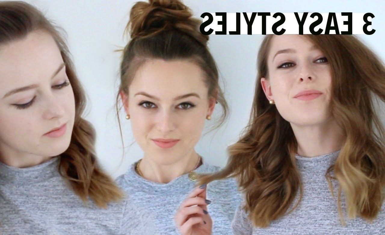 3 Easy Hairstyles For Medium Length Hair – Youtube For Easy And Cute Updos For Medium Length Hair (View 12 of 15)