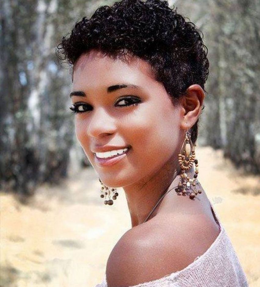 African American Natural Short Hairstyles Stock Photos Hd | Easy For Updos For Short Hair For African American (View 3 of 15)