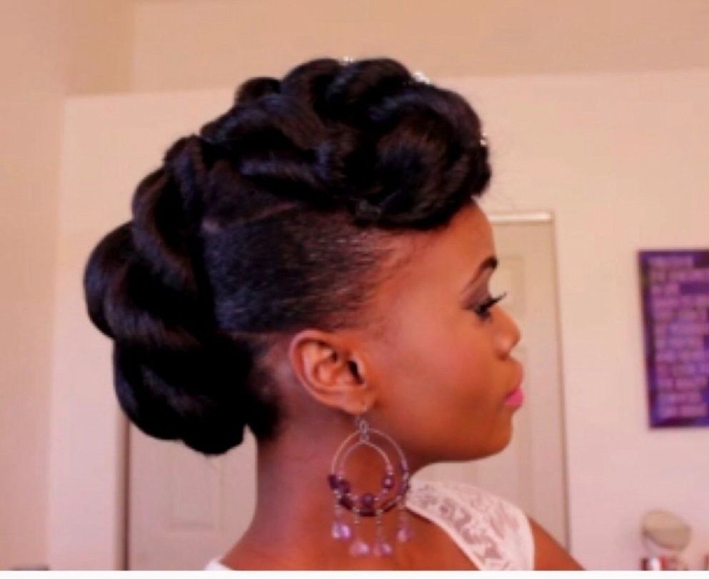 African American Updo Hairstyles African Updo Hairstyles Black Pertaining To Afro American Updo Hairstyles (View 12 of 15)