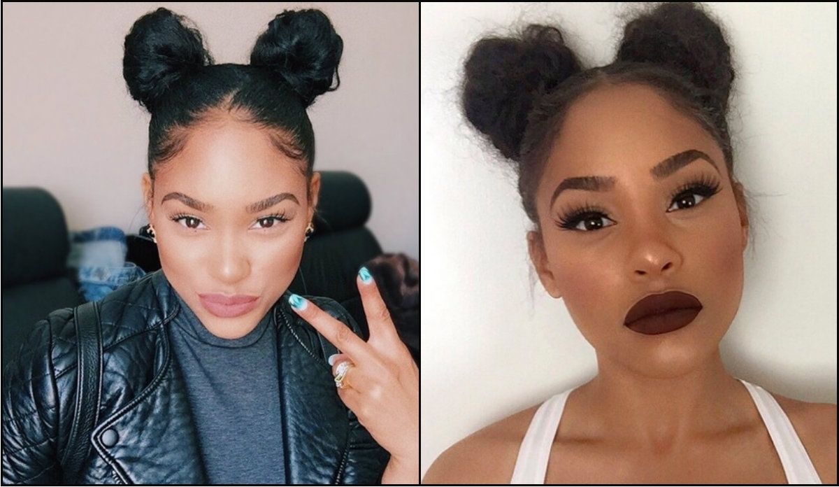 Black Women Double Bun Hairstyles For Naughty Girl Look | Hairstyles With Regard To Black Girl Updo Hairstyles (View 8 of 15)