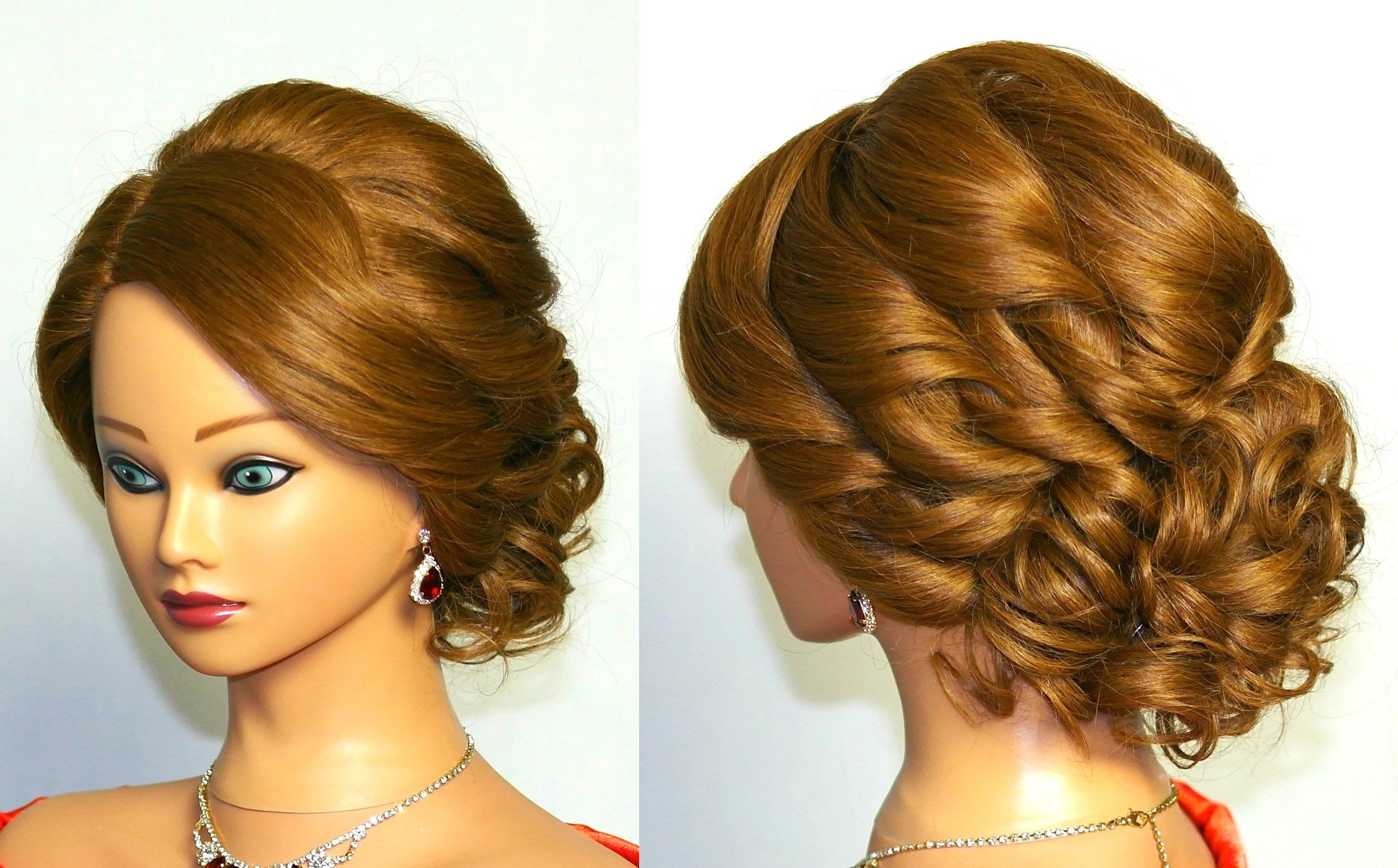 Bridal Curly Updo. Hairstyle For Medium Hair (View 1 of 15)