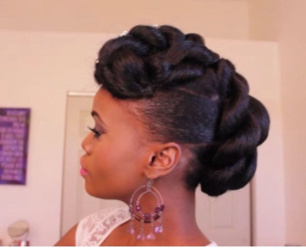 Bridal Faux Updo With Braidng Hair On Ethnic Hair – Youtube In Afro American Updo Hairstyles (View 1 of 15)
