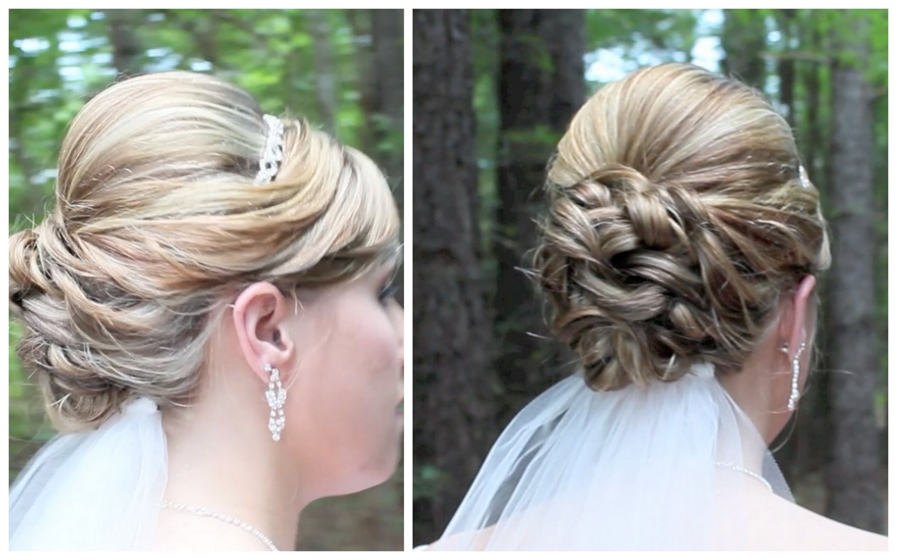 Bridal Updo On Shoulder Length Hair – Youtube Within Updos For Medium Length Hair (View 1 of 15)