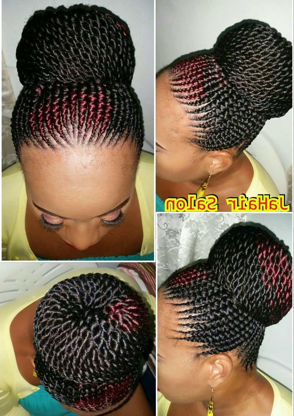 Cornrows Up Do | Jahair Salon | Pinterest | Cornrows, Hair Style And Regarding Cornrow Updo Bun Hairstyles (View 1 of 15)