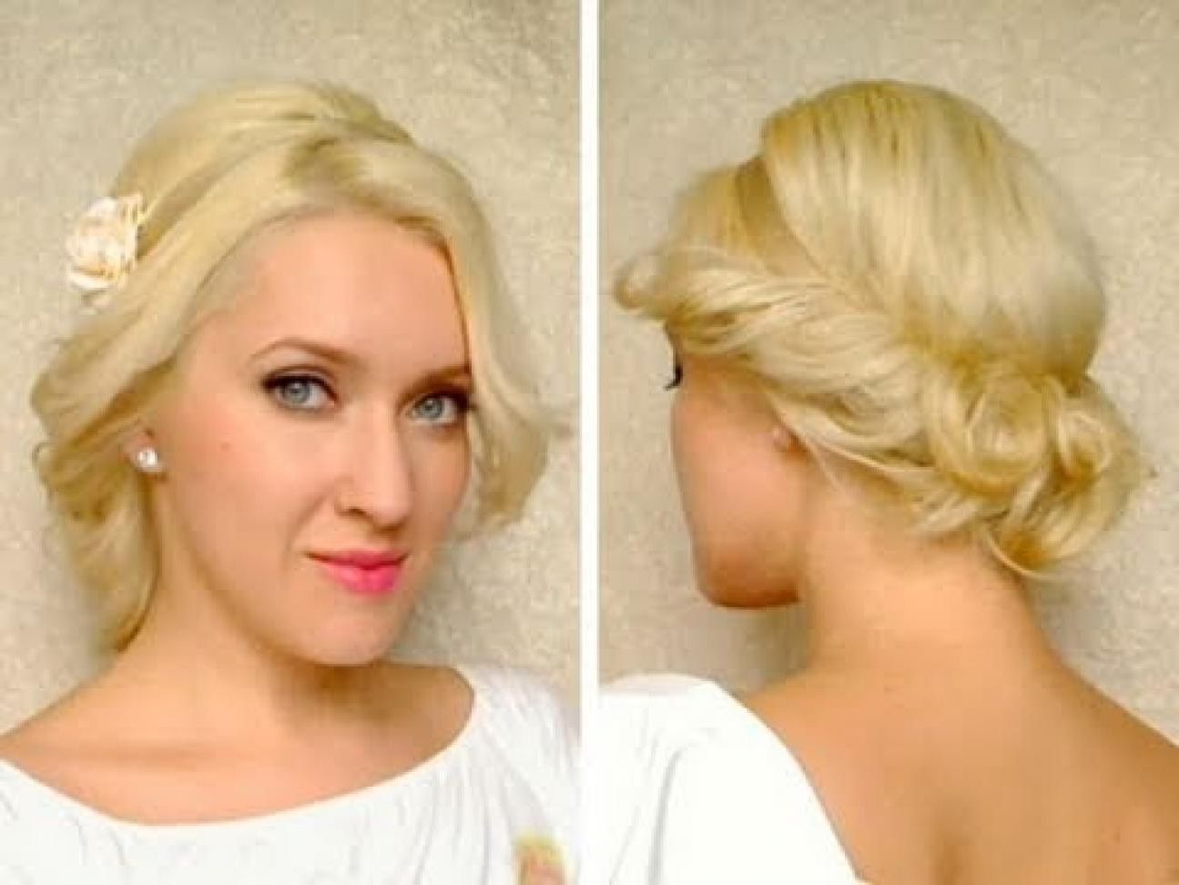 Cute Updo Hairstyles For Medium Length Hair – Hairstyle For Women & Man Within Updo Hairstyles For Short Hair For Wedding (View 3 of 15)