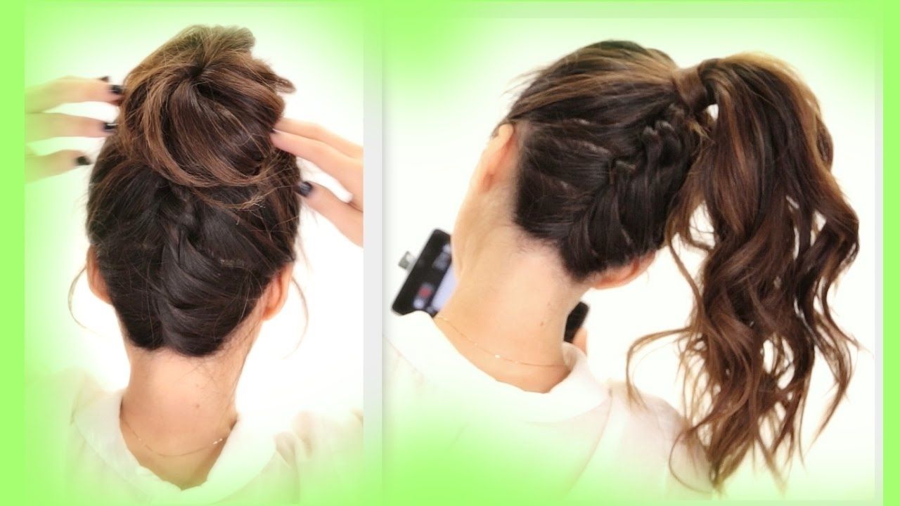 ☆2 Cute Braids Back To School Hairstyles | Braided Messy Bun Throughout Updo Hairstyles For School (View 1 of 15)