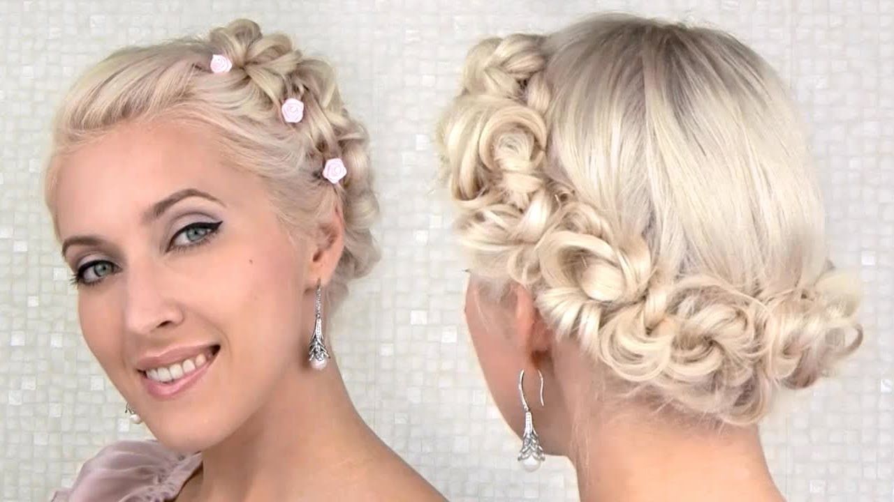 Easy Prom/wedding Updo Hairstyle For Medium Long Hair Tutorial – Youtube Intended For Fancy Hairstyles Updo Hairstyles (View 5 of 25)