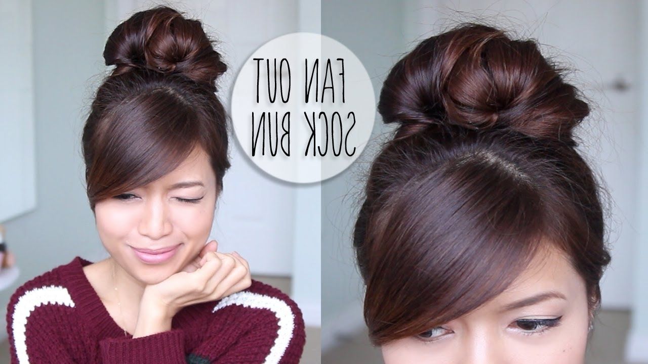 Everyday Fan Sock Bun Updo Hairstyle For Long Hair Tutorial – Youtube For Everyday Updos For Short Hair (View 9 of 15)
