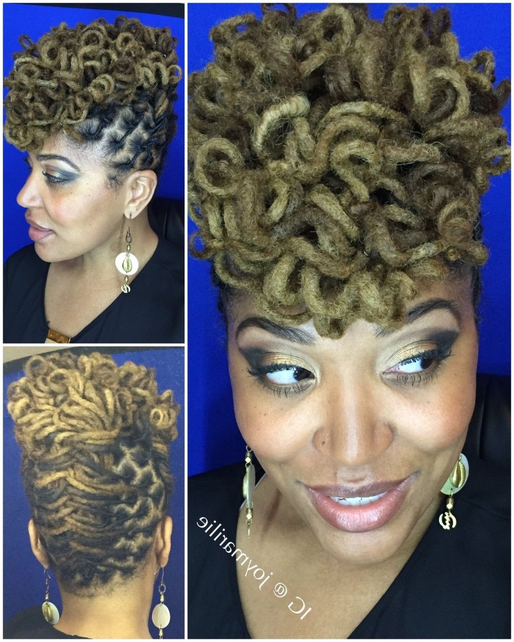 Excellent Loc Updo Hairstyles: Curly Loc Pompadour My Loc Styles And Pertaining To Lock Updo Hairstyles (View 13 of 15)