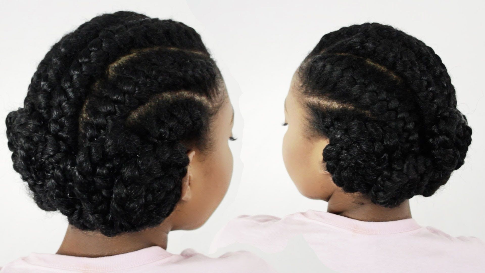 Goddess Braids Pinwheel Bun: Under Braid Hairstyles For Black Women Intended For African Cornrows Updo Hairstyles (View 3 of 15)