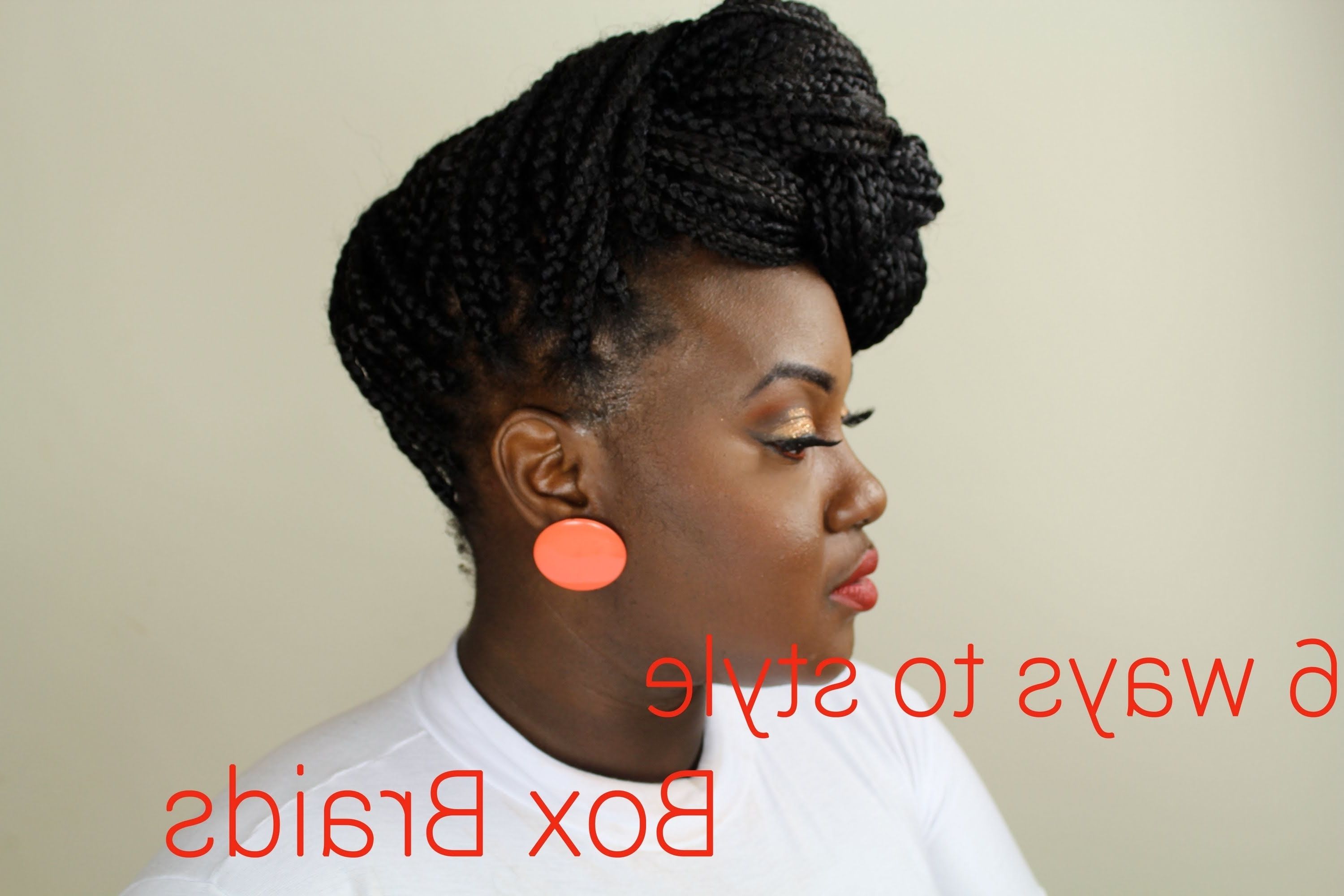 Hair: 6 Ways To Style Box Braids – Youtube Inside Single Braid Updo Hairstyles (View 8 of 15)