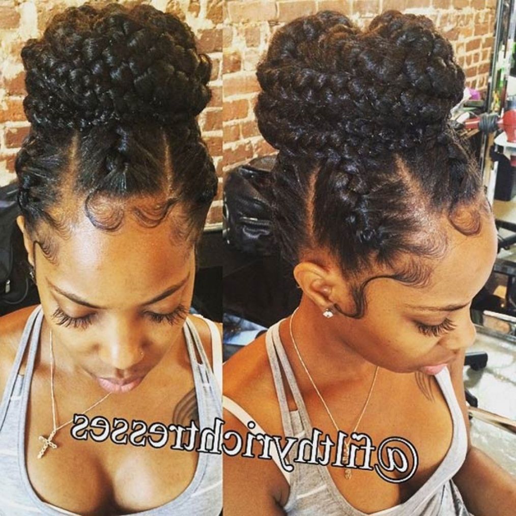 Hairstyles ~ Fab French Braided Bun Updo [on Natural Hair] Youtube In Braided Updos With Extensions (View 6 of 15)