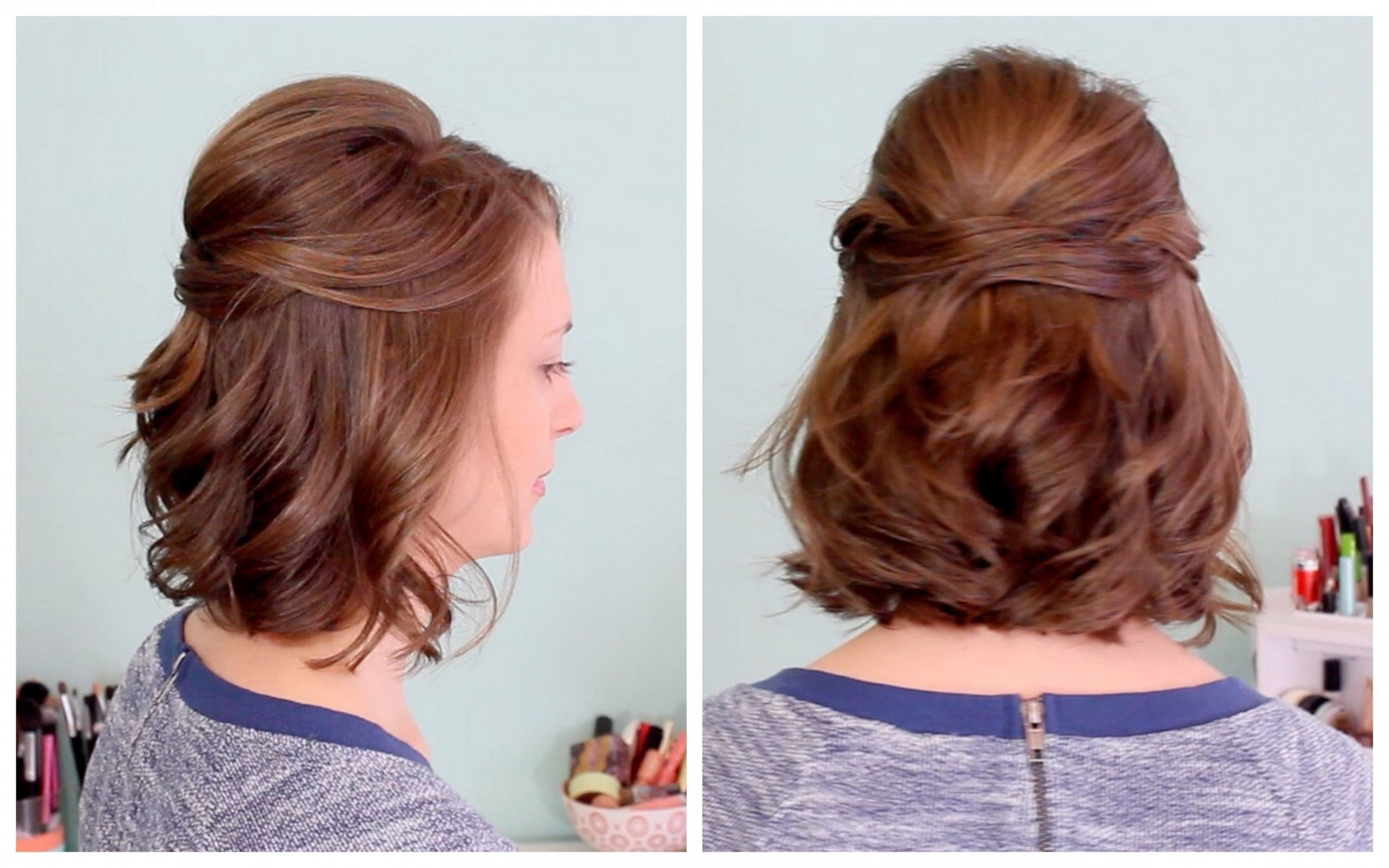Half Up Hairstyles For Medium Length Hair Shoulder Length Wedding Inside Half Updos For Shoulder Length Hair (View 12 of 15)