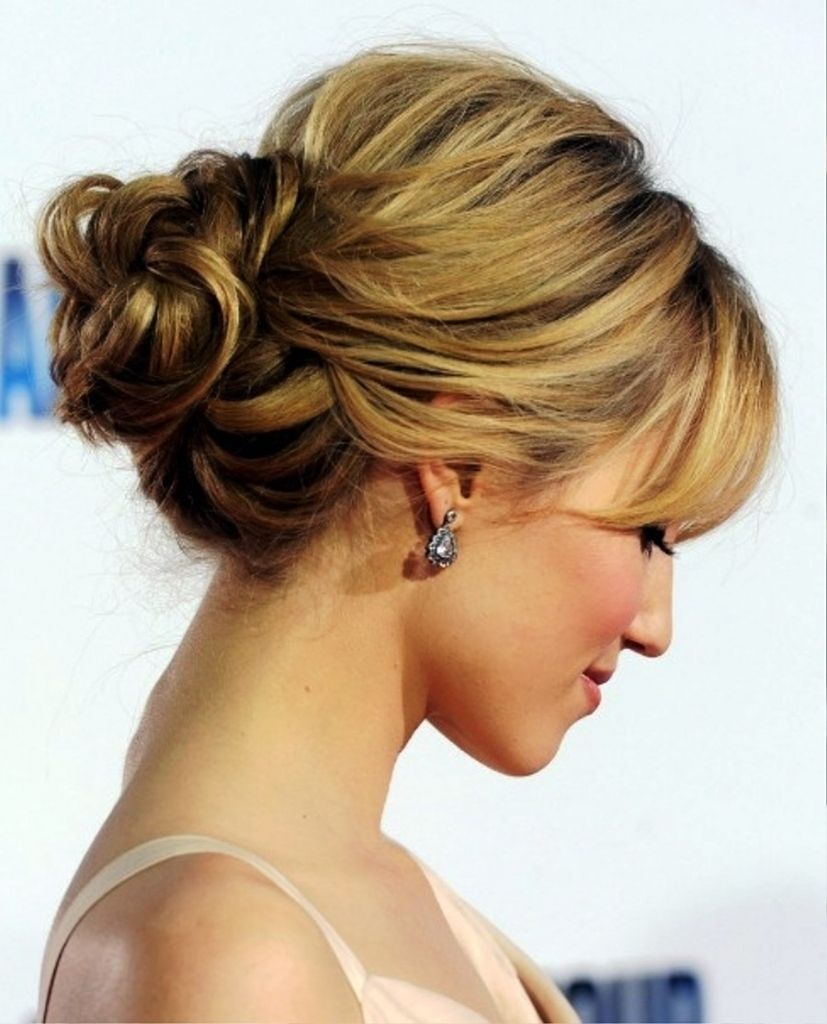 Low Curly Bun Updo Tag Loose Bun Hairstyles For Wedding Archives Within Wedding Bun Updo Hairstyles (View 5 of 15)