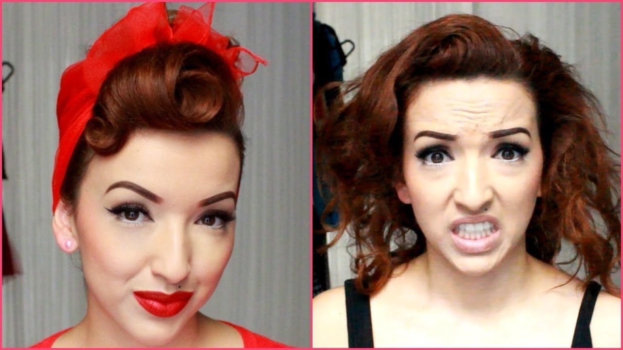 My Go To Quick Pinup Hair Style – Nasty To Classy – Youtube In 50s Updo Hairstyles For Long Hair (View 14 of 15)