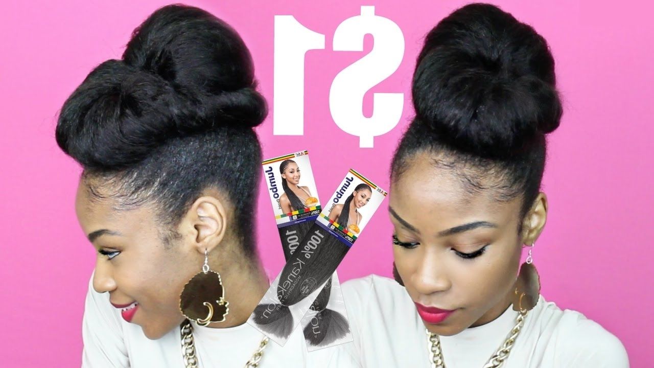 Protective Styles With Kanekalon Hair▻ Twisted Updo – Youtube Inside Kanekalon Hair Updo Hairstyles (View 3 of 15)