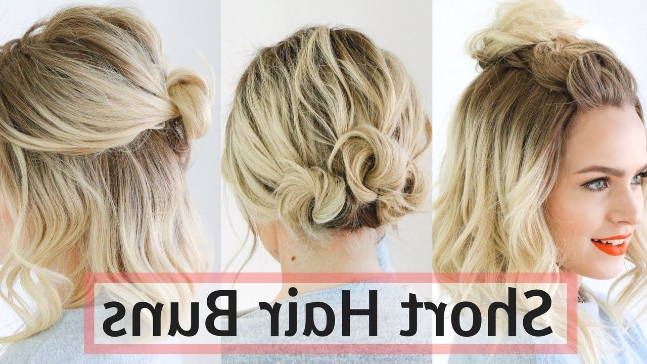 Quick Bun Hairstyles For Short / Medium Hair – Hair Tutorial! – Youtube In Quick Easy Updo Hairstyles For Short Hair (View 2 of 15)