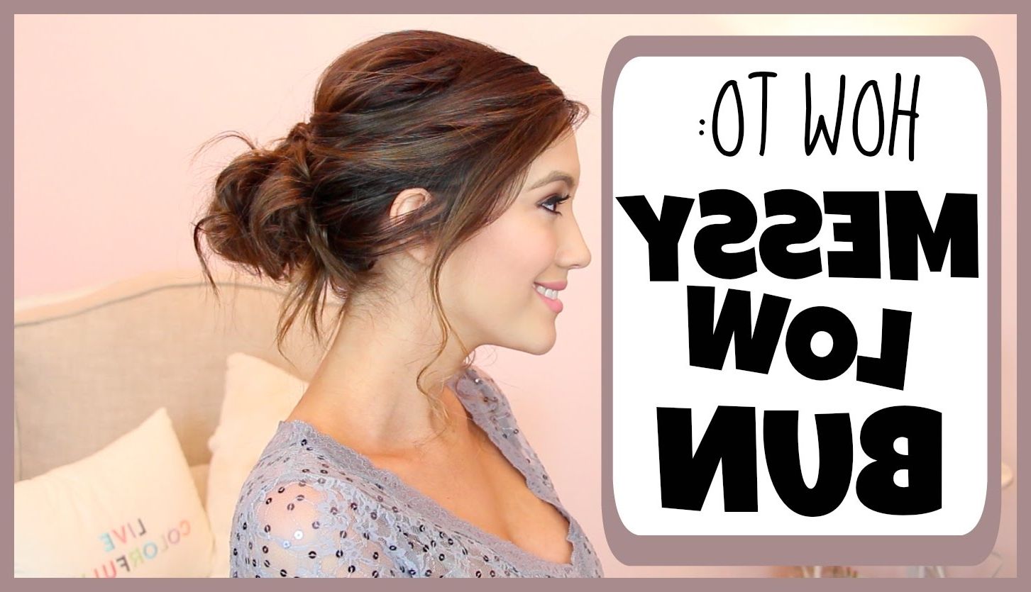 Red Carpet Updo – How To: Messy Low Bun – Youtube Pertaining To Low Messy Updo Hairstyles (View 9 of 15)