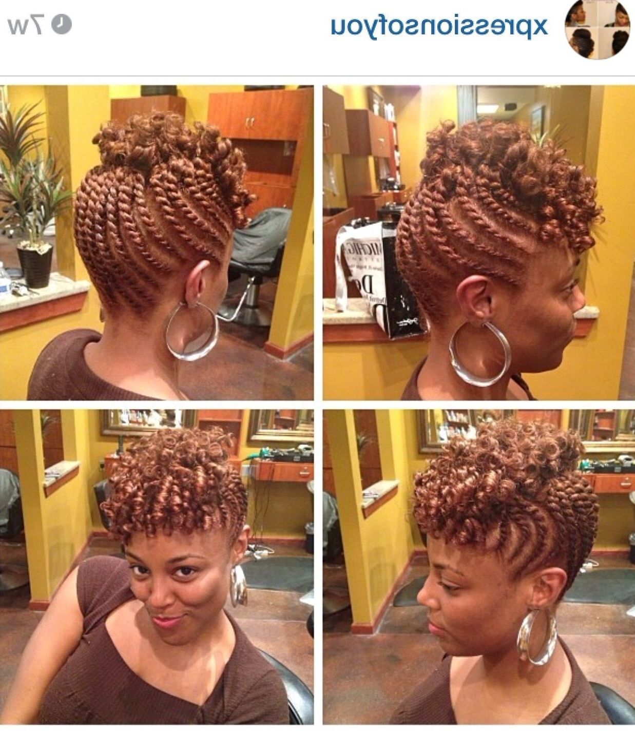 She Used Flat Twists To Create Fabulous Summer Curls On Short For Spiral Curl Updo Hairstyles (View 1 of 15)