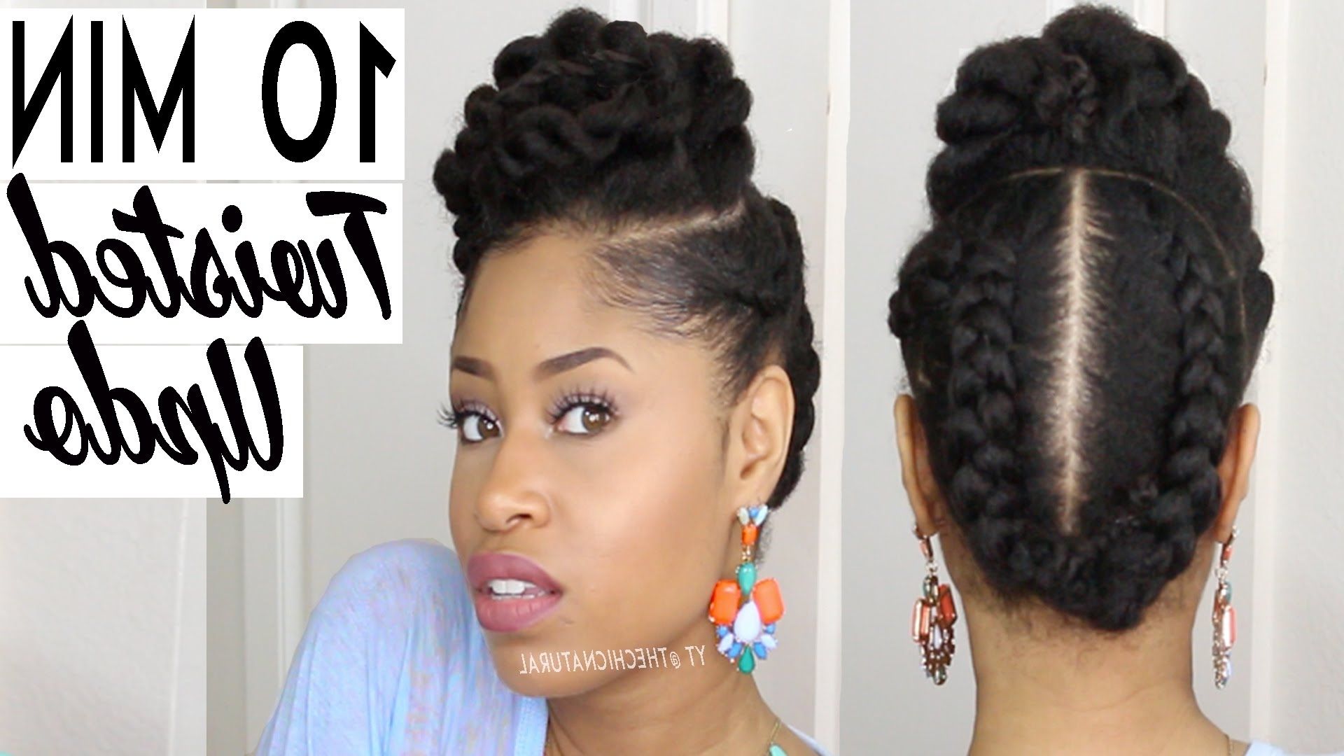 The 10 Minute Twisted Updo | Natural Hairstyle – Youtube Intended For Updos Hairstyles For Natural Black Hair (View 1 of 15)