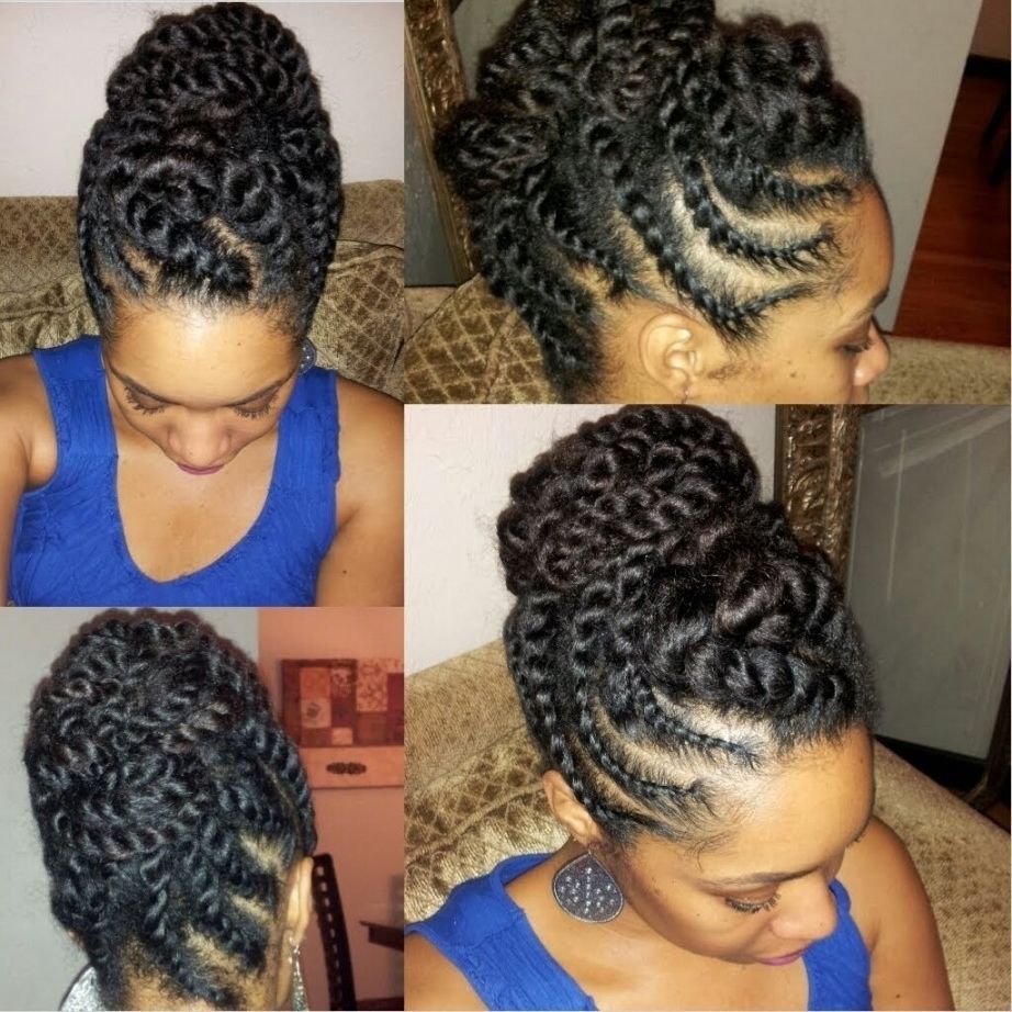 Twist Updo Hairstyles Natural Hair African American Flat Twist Regarding African American Flat Twist Updo Hairstyles (View 1 of 15)