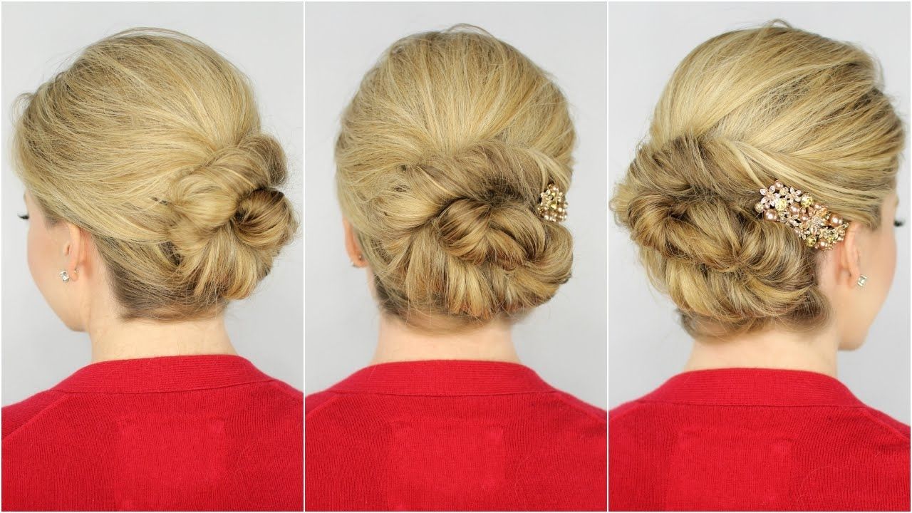 Twisted Bun Updo – Youtube Intended For Twisted Bun Updo Hairstyles (View 1 of 15)