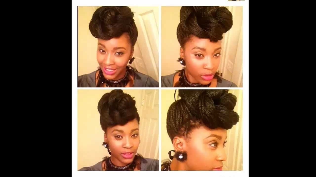 Valentine's Day Updo Box Braids – Youtube Intended For Single Braid Updo Hairstyles (View 11 of 15)