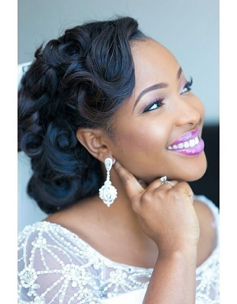 Best And Newest Old Hollywood Wedding Hairstyles Within Black Wedding Hairstyle Half Up Old Hollywood Style (View 8 of 15)