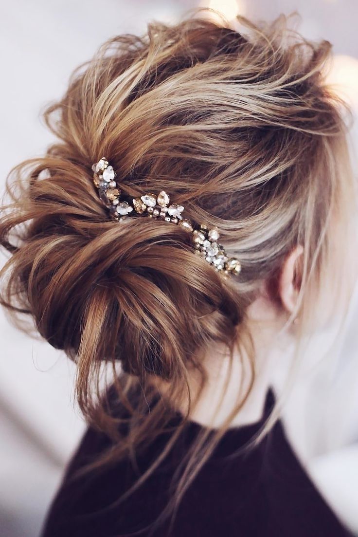 Best Low Bun Wedding Hair Ideas On Pinterest Bridesmaid Elegant Intended For 2018 Messy Wedding Hairstyles For Long Hair (View 1 of 15)