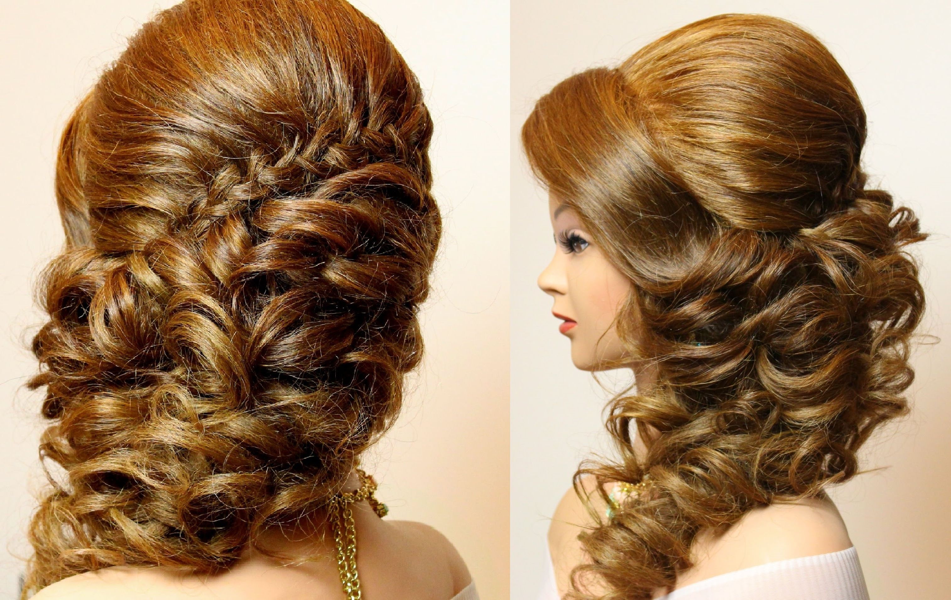 Bridal Hairstyle With Braid And Curls (View 1 of 15)