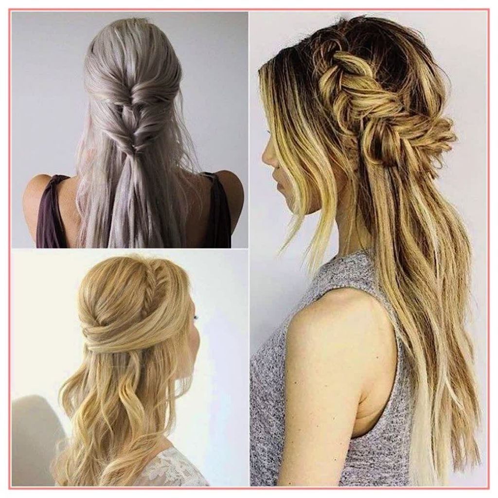 Famous Wedding Hairstyles For Down Straight Hair With Regard To √ 24+ Winning Hairstyle For Straight Hair: Awesome Hairstyles Half (View 4 of 15)
