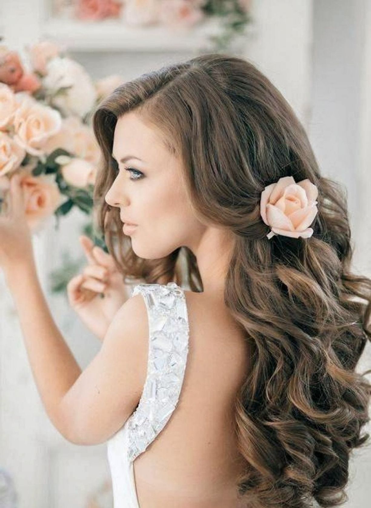 Hairstyle Down Wedding Hairstyle Long Hair Down Black Hair With Regard To Most Recent Wedding Hairstyles For Long Wavy Hair (View 9 of 15)