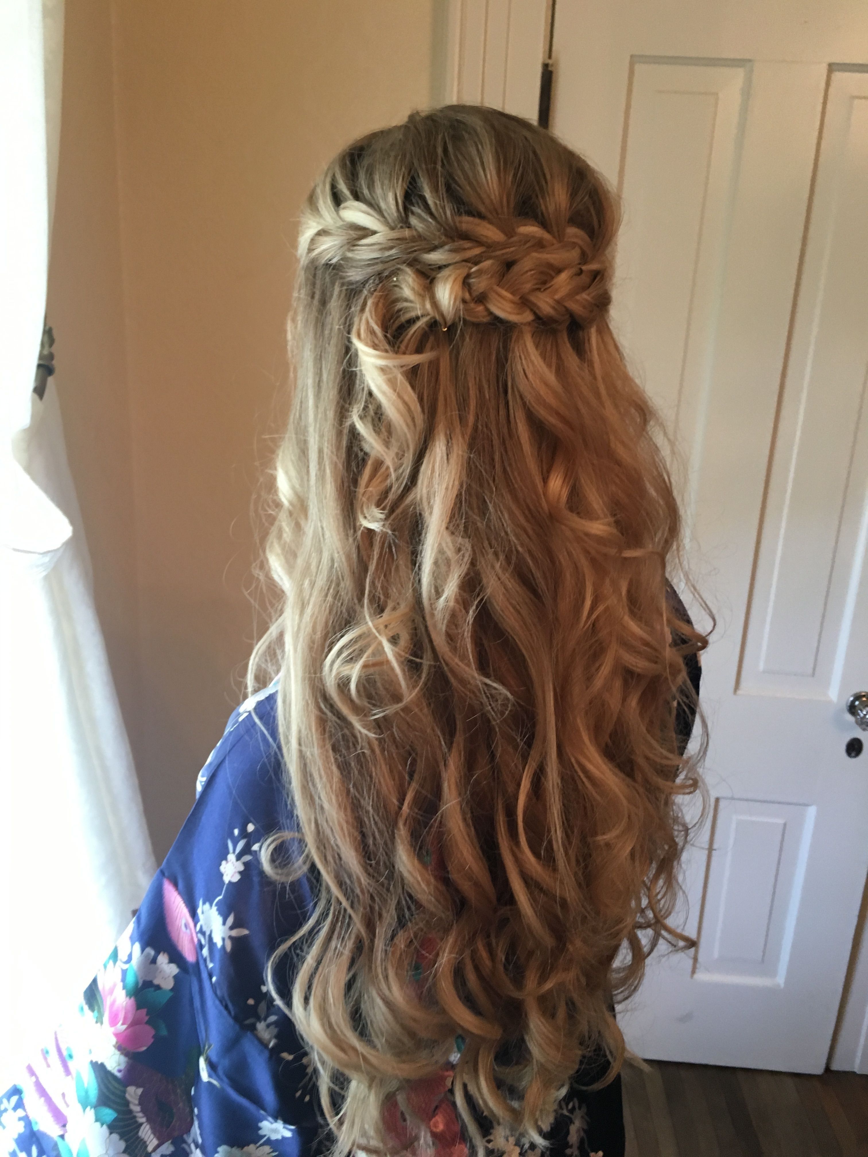 Half Up Half Down Up Do, Braid, Curls, Wedding Hairstyles, Long Hair Within Best And Newest Wedding Hairstyles For Long Brown Hair (View 5 of 15)
