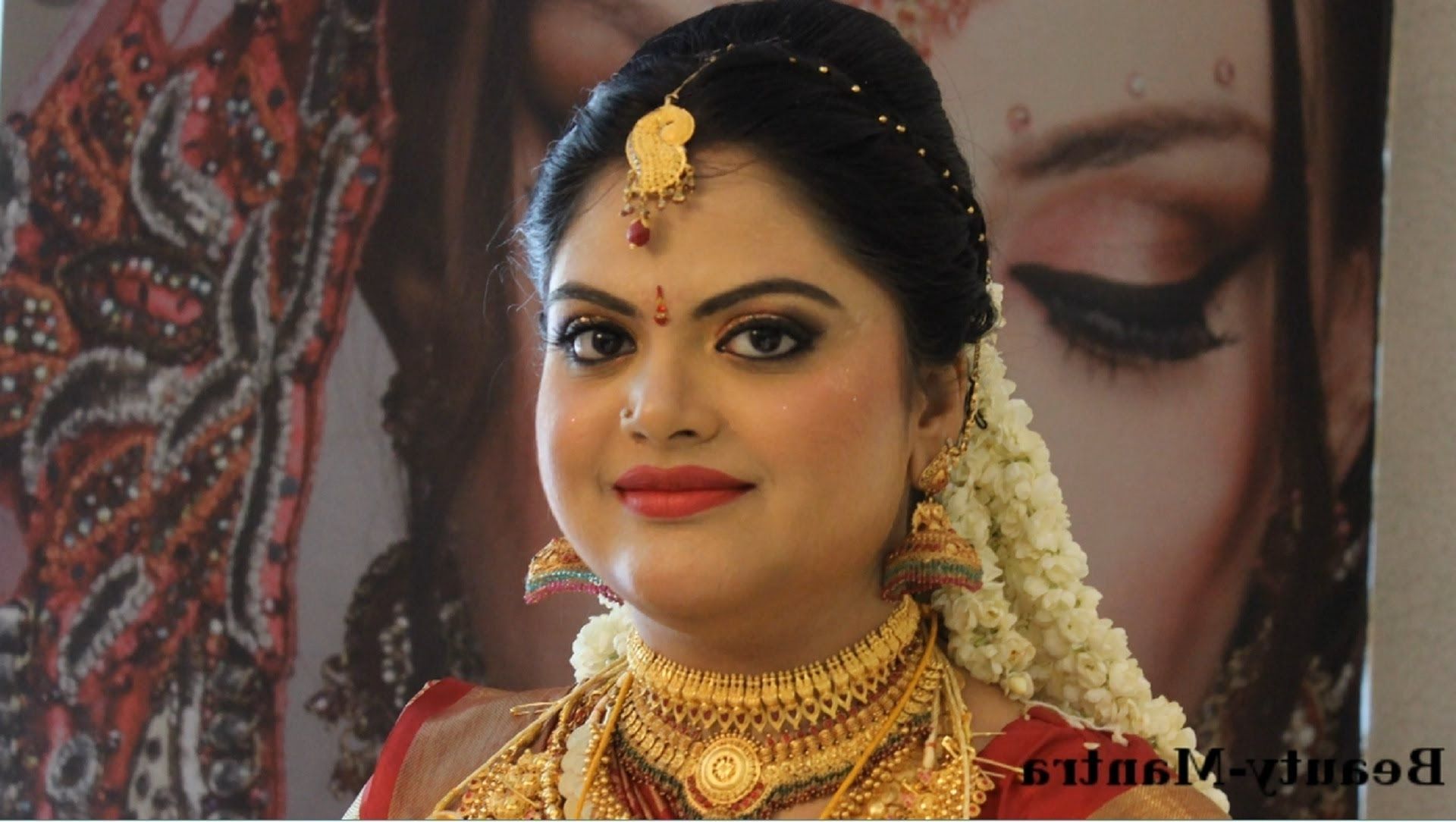 Latest Hindu Wedding Hairstyles For Long Hair Inside Kerala Hindu Bridal Makeup – Youtube (View 7 of 15)