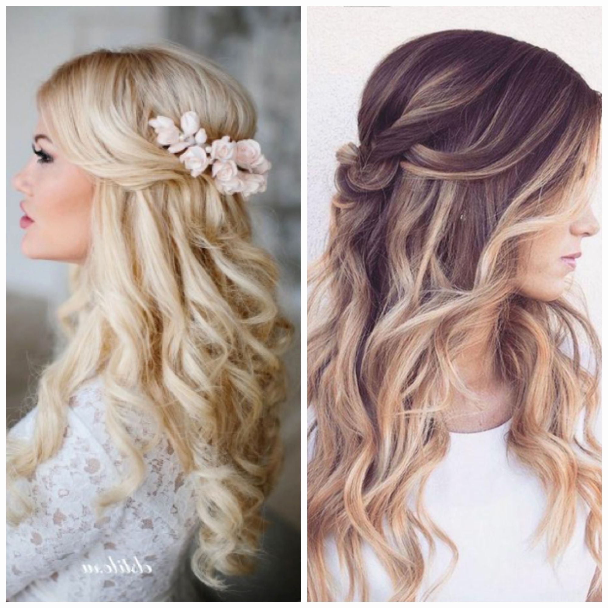 Most Recent Simple Wedding Hairstyles With Regard To Half Up Half Down Wedding Hairstyles For Medium Length Hair (View 11 of 15)