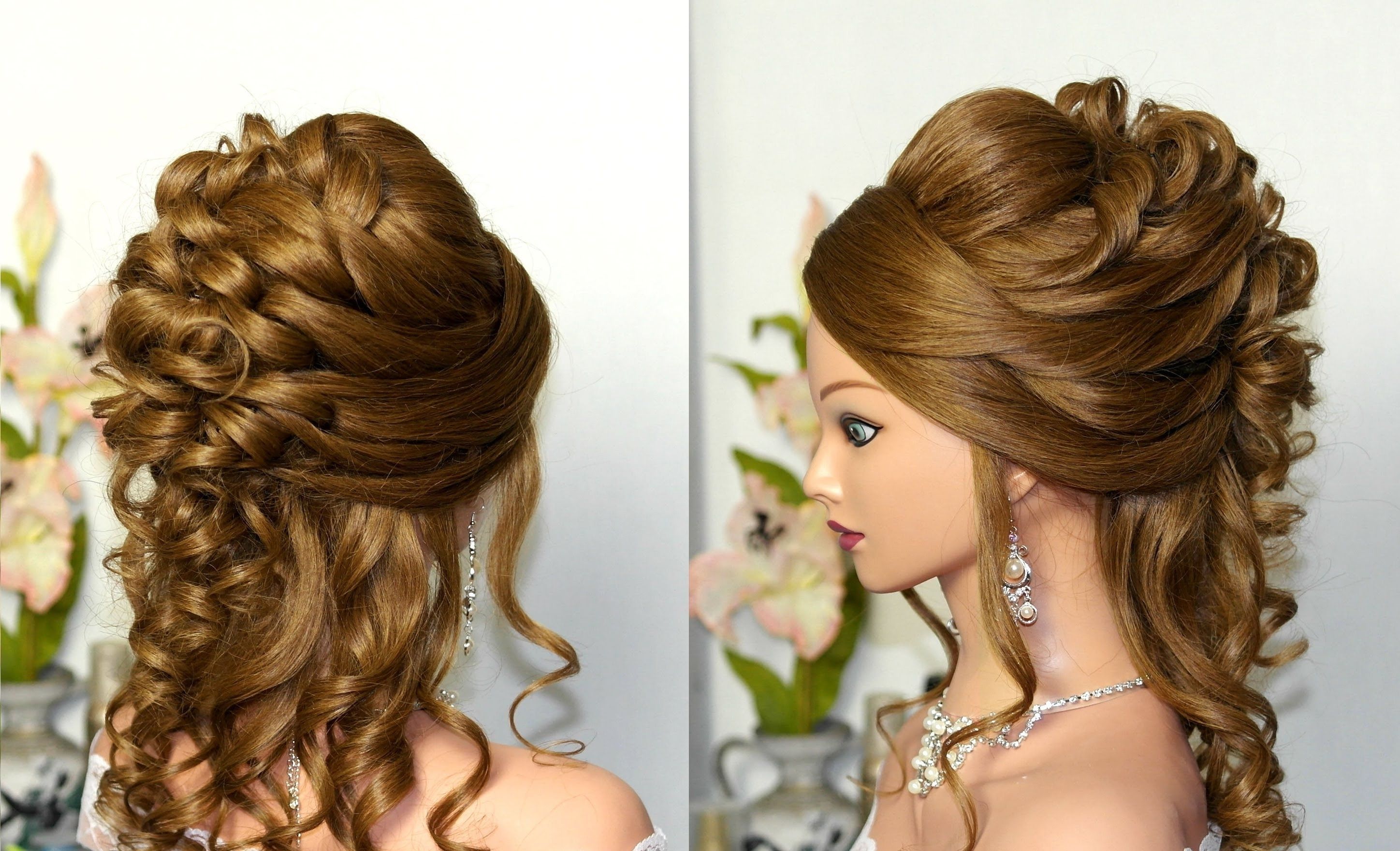 Most Recently Released Wedding Hairstyles Without Curls In Curly Wedding Prom Hairstyle For Long Hair (View 3 of 15)