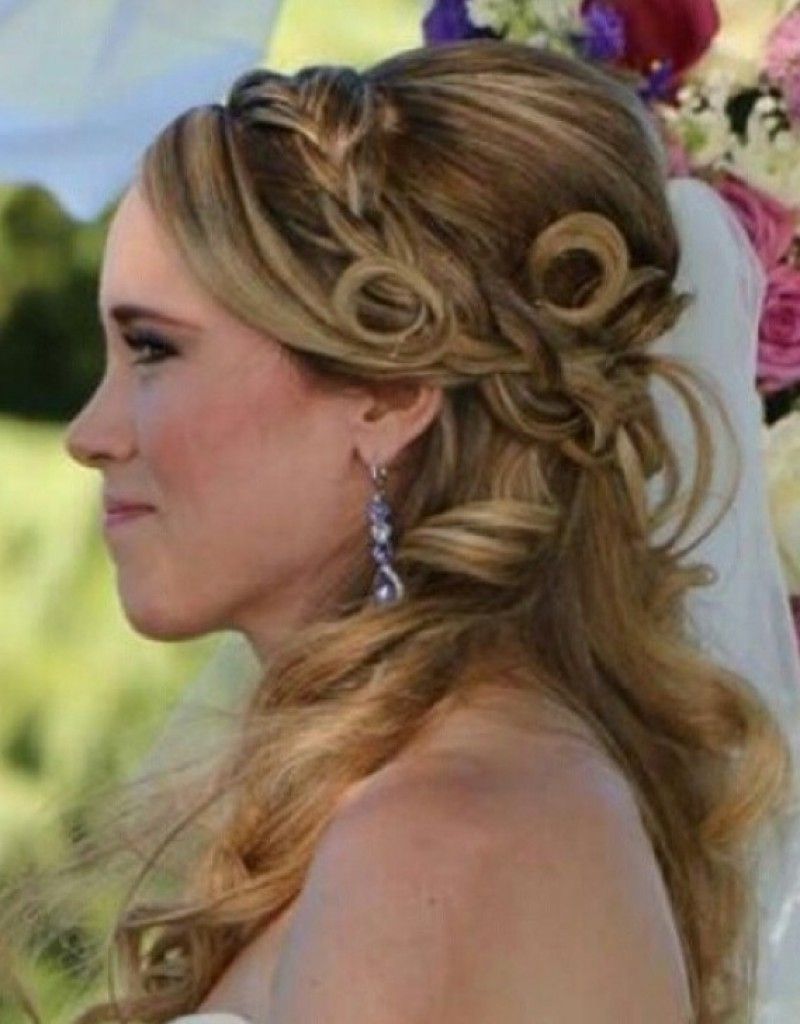Most Up To Date Half Up Half Down Curly Wedding Hairstyles Regarding Curls Wedding Hairstyles Half Up Half Down – Hollywood Official (View 12 of 15)