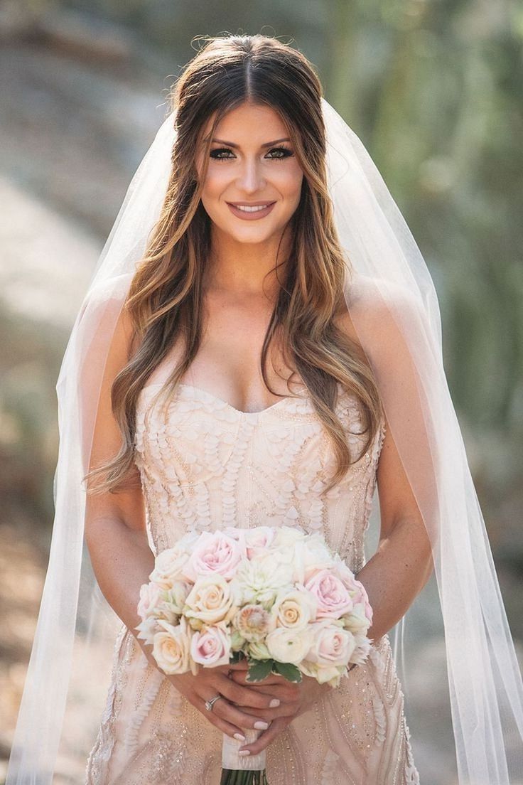 Most Up To Date Long Hair Down Wedding Hairstyles In Wedding Hairstyles Long Hair So Cute Bride Down Half Worn For Up (View 11 of 15)