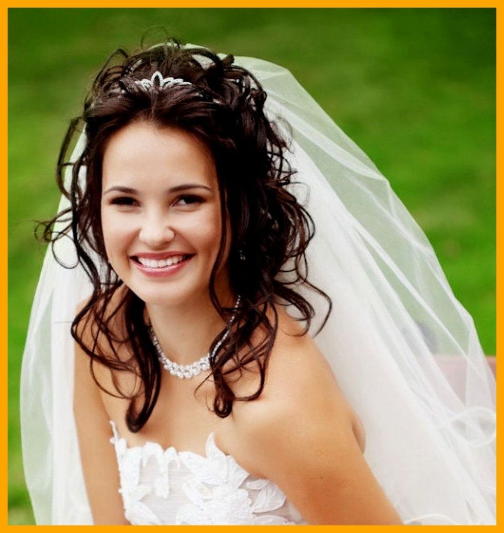 Most Up To Date Wedding Hairstyles For Long Hair Down With Tiara With Regard To Unbelievable Half Up Down Wedding Hairstyles Veil Tiara U Room Pic (View 1 of 15)