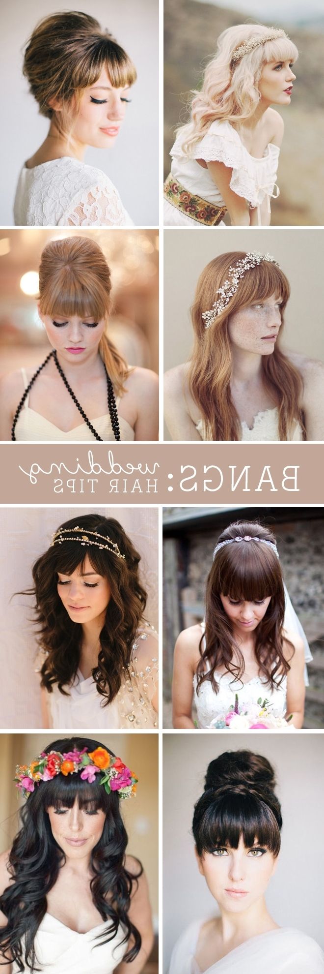 Most Up To Date Wedding Hairstyles For Long Hair With Fringe Inside Must Read Tips For Wedding Hairstyles With Full Fringe (bangs)! (View 1 of 15)