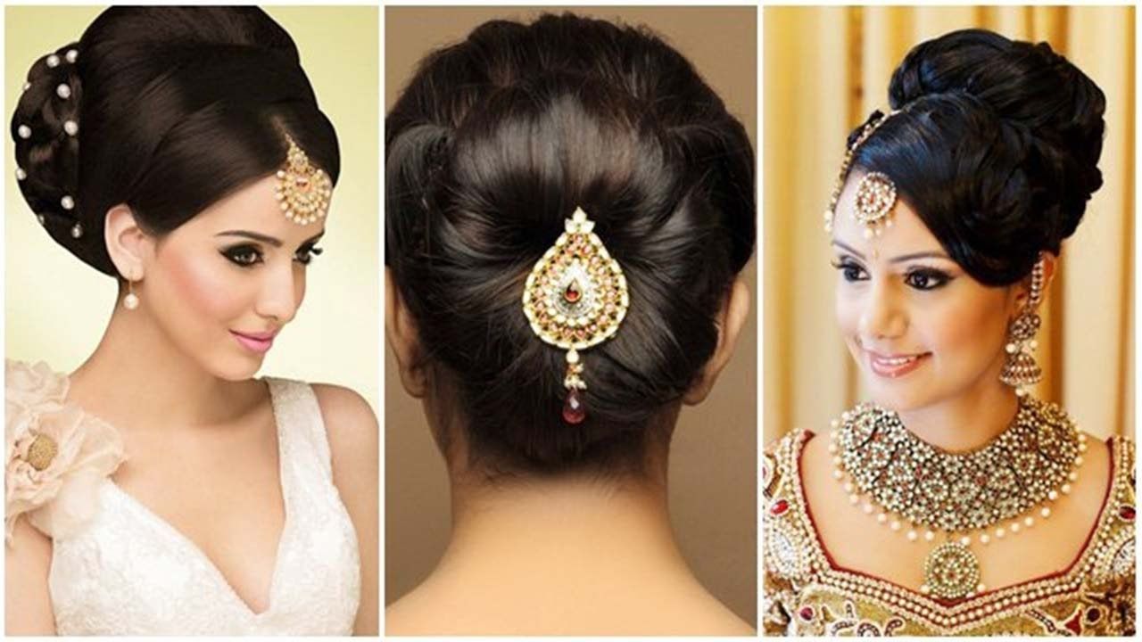 Popular Indian Bun Wedding Hairstyles Pertaining To Indian Bun Hairstyles For Medium Hair (View 1 of 15)