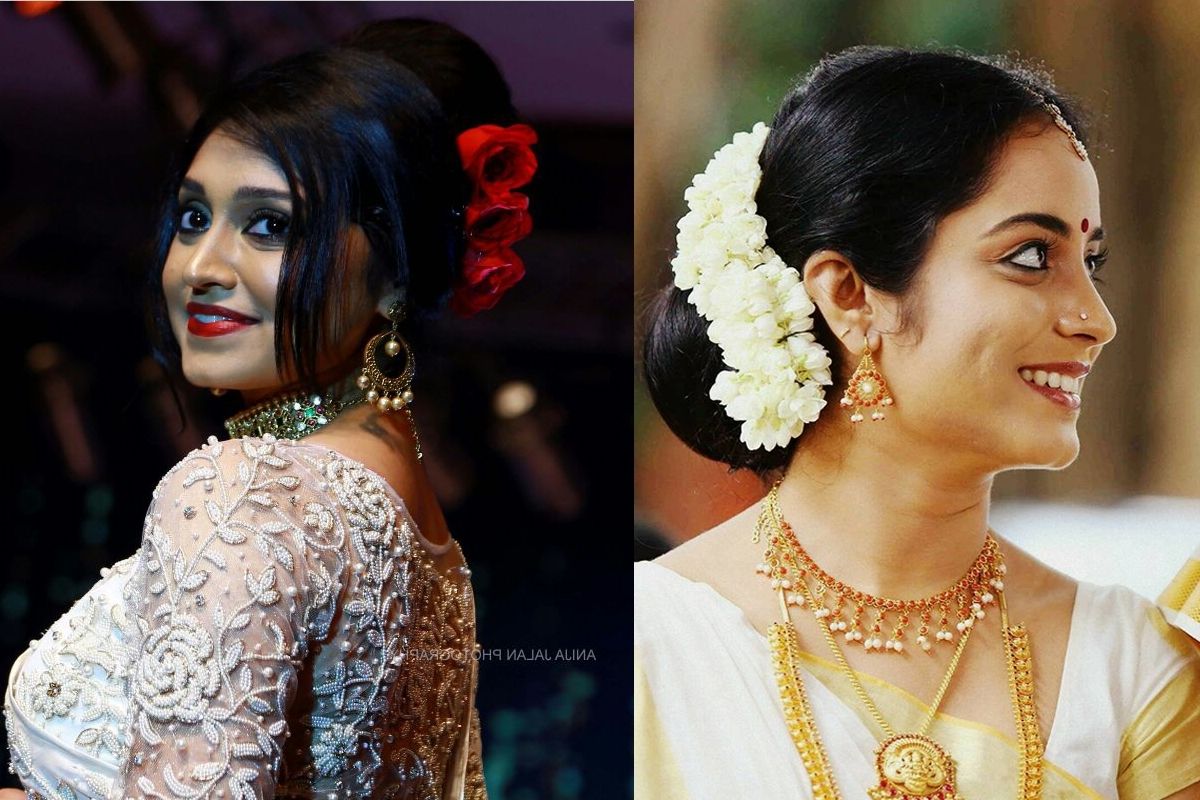 Preferred Kerala Wedding Hairstyles For Long Hair With Bridal Makeup – Best Bridal Makeup Kochi Kerala Cochin Ernakulam (View 14 of 15)
