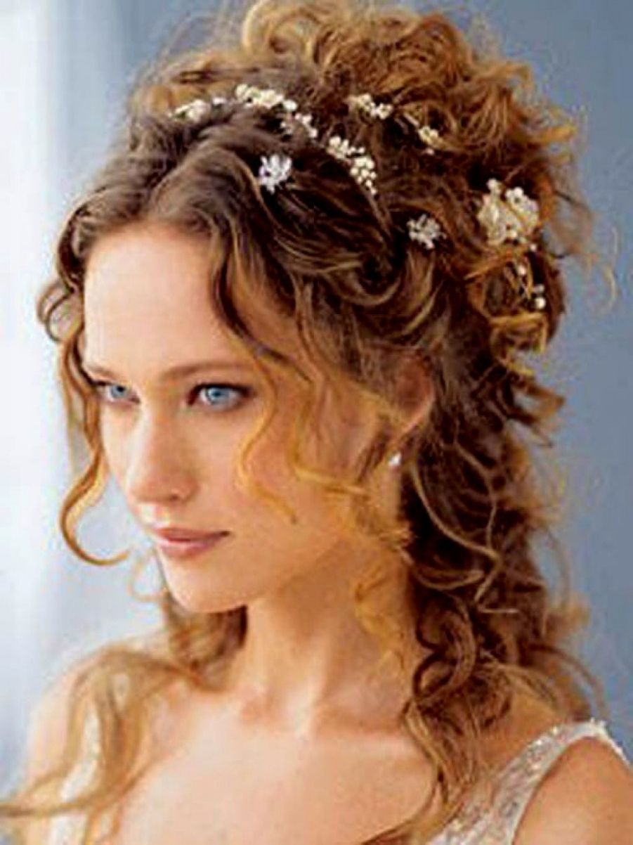 Recent Wedding Hairstyles For Curly Hair Inside Marvelous Wedding Hairstyles For Curly Hair 78 Inspiration With (View 2 of 15)