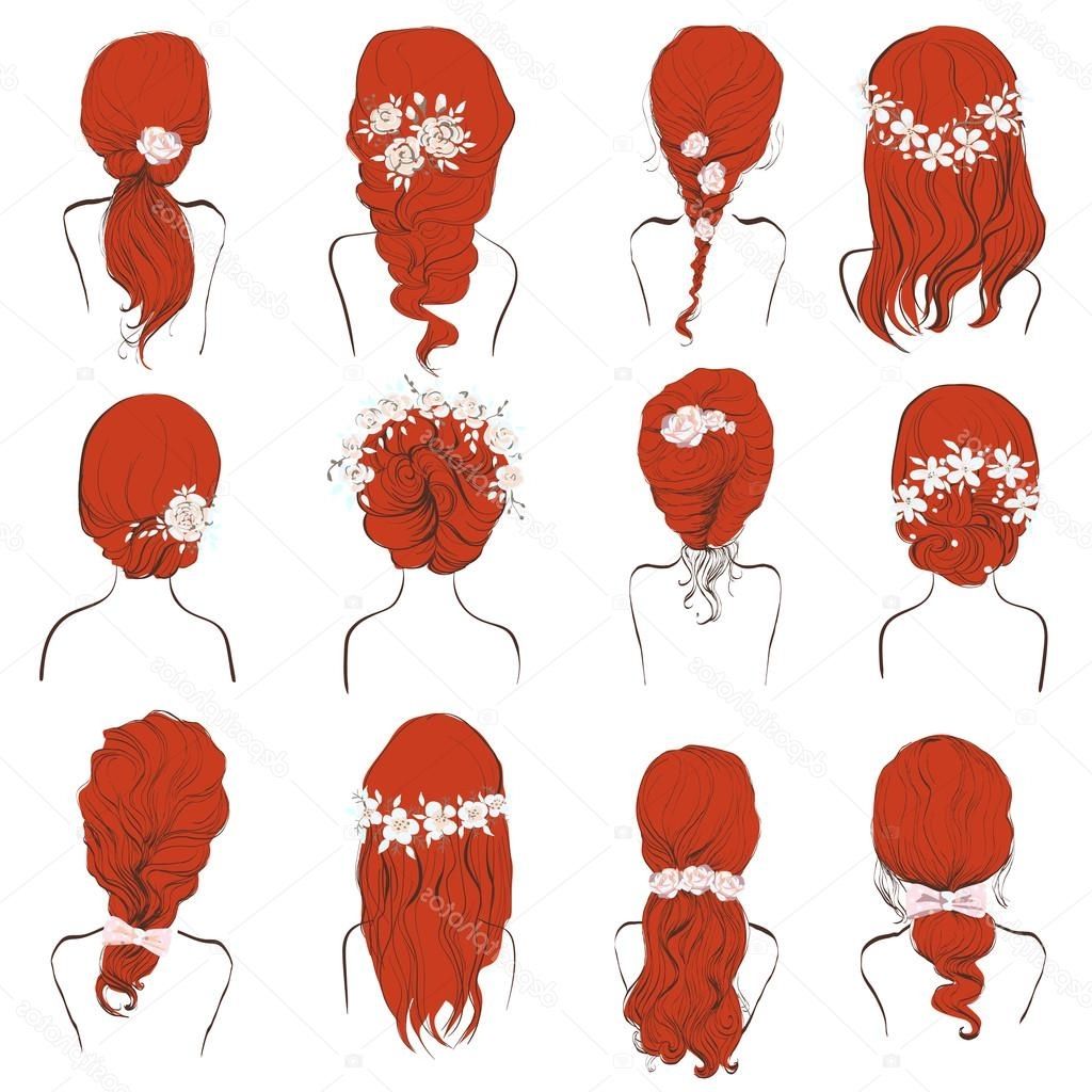 Set Of Different Hairstyles, Wedding Hairstyles, Hair Styles With Pertaining To Well Liked Wedding Hairstyles For Red Hair (View 5 of 15)