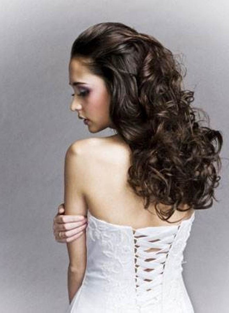 Wedding Hairstyles Ideas: Long Curly Half Up Wedding Hairstyles For With Regard To Recent Wedding Updos For Long Curly Hair (View 15 of 15)
