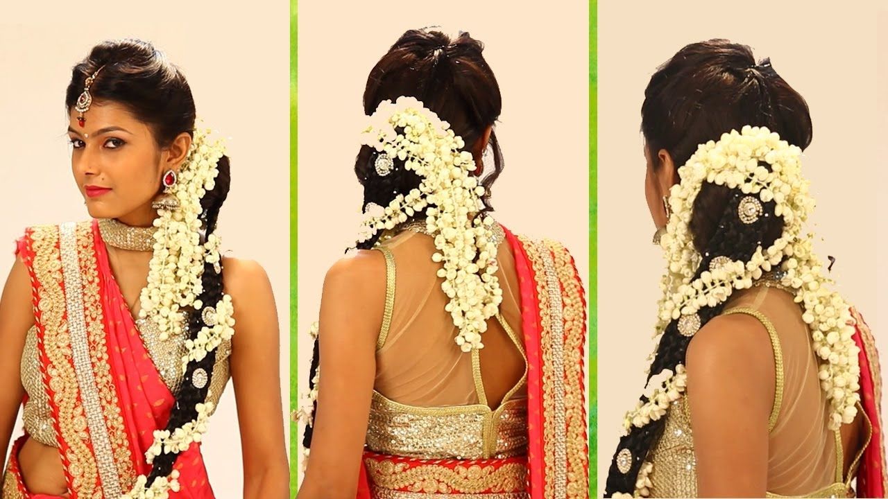 Widely Used South Indian Wedding Hairstyles For Long Hair Throughout Indian Bridal Hairstyle Stepstep – South Indian Bridal Hair (View 2 of 15)